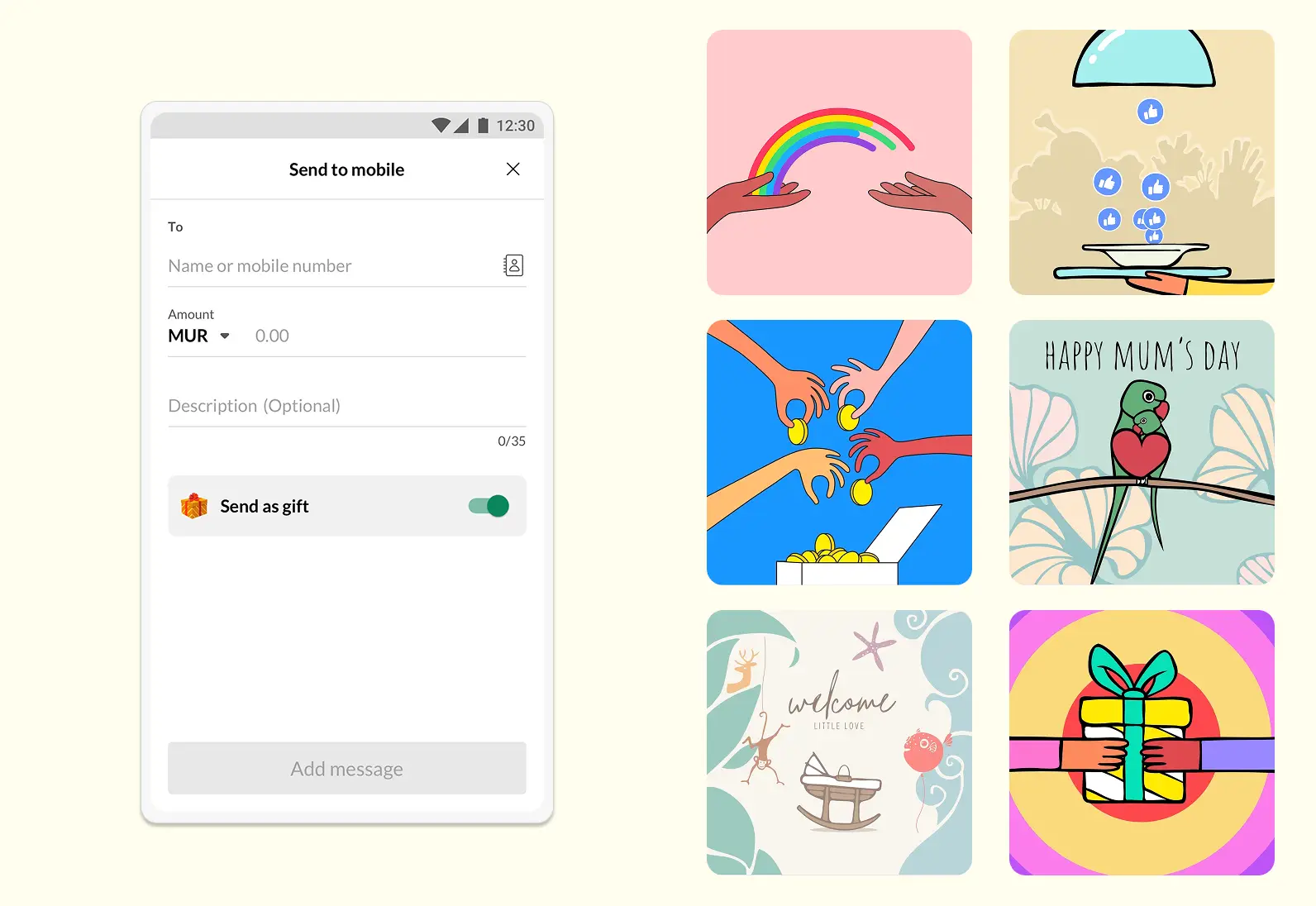 Gifting templates created with local artists